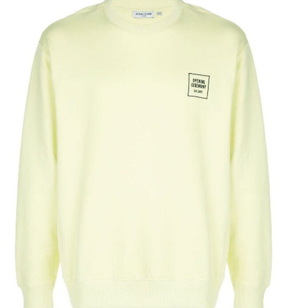OPENING CEREMONY Men's Acid Yellow Mini Box Logo Sweatshirt Small Streetwear